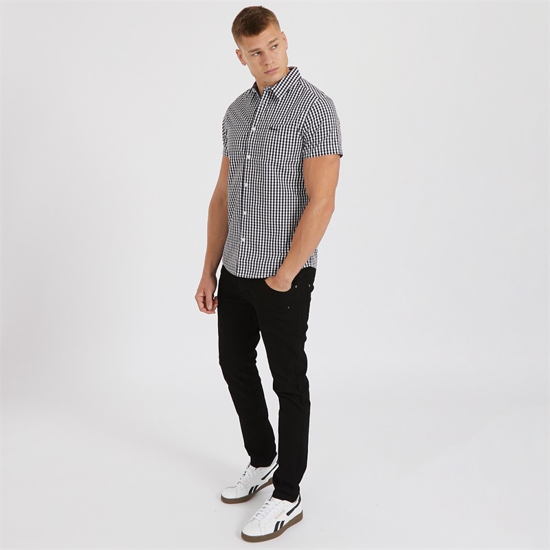 Mens Esher Short Sleeve Shirt Black/White 4 Mens Esher Short Sleeve Shirt Black/White
