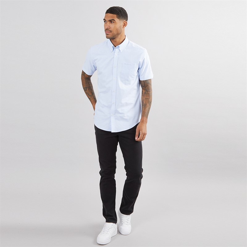 Mens Short Sleeve Oxford Shirt Sky 4 Mens Short Sleeve Oxford Shirt Sky