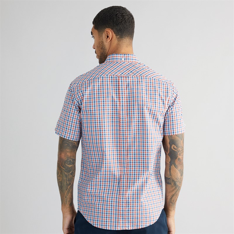 Mens House Check Short Sleeve Shirt Pale Blue 2 Mens House Check Short Sleeve Shirt Pale Blue