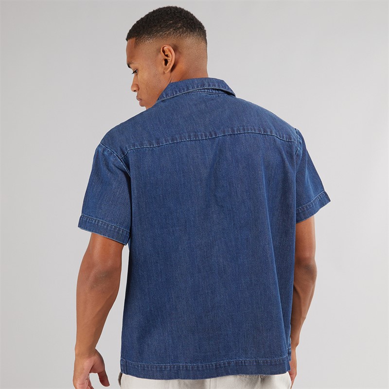 Mens Boxy Denim Shirt Indigo Blue 2 Mens Boxy Denim Shirt Indigo Blue