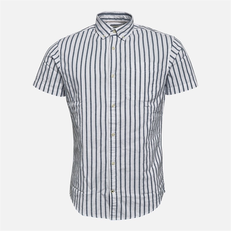 Mens Short Sleeve Oxford Stripe Shirt Ensign Blue 1 Mens Short Sleeve Oxford Stripe Shirt Ensign Blue