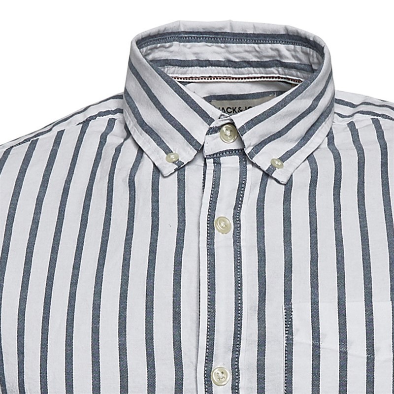 Mens Short Sleeve Oxford Stripe Shirt Ensign Blue 4 Mens Short Sleeve Oxford Stripe Shirt Ensign Blue