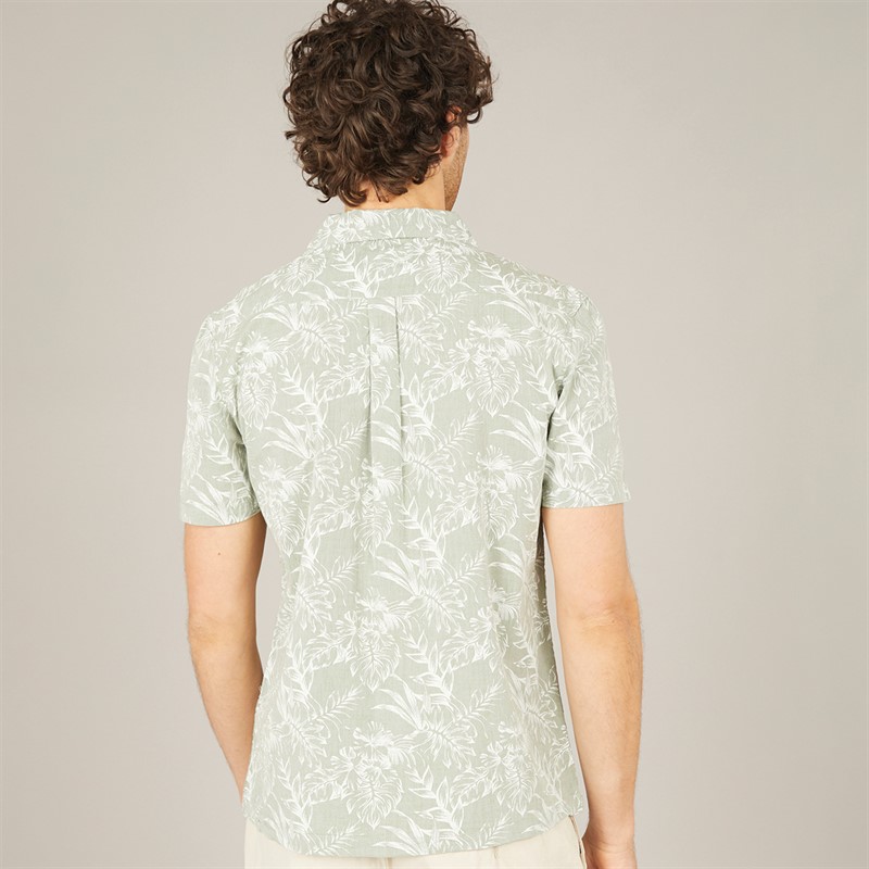 Mens Paraiso AOP Short Sleeve Shirt Green 2 Mens Paraiso AOP Short Sleeve Shirt Green