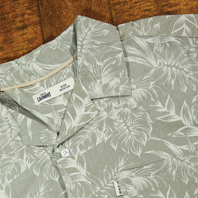 Mens Paraiso AOP Short Sleeve Shirt Green 3 Mens Paraiso AOP Short Sleeve Shirt Green