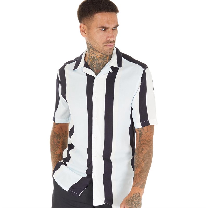 Mens Wayne Short Sleeve Shirt Dark Navy