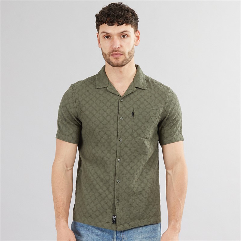 Mens Alavaro Short Sleeve Shirt Khaki 3 Mens Alavaro Short Sleeve Shirt Khaki
