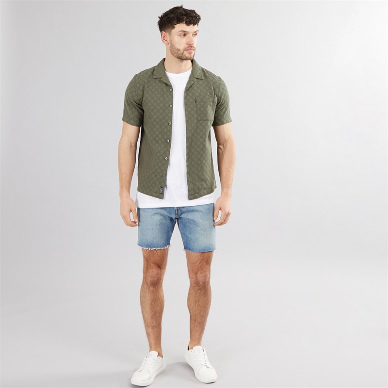 Mens Alavaro Short Sleeve Shirt Khaki 4 Mens Alavaro Short Sleeve Shirt Khaki