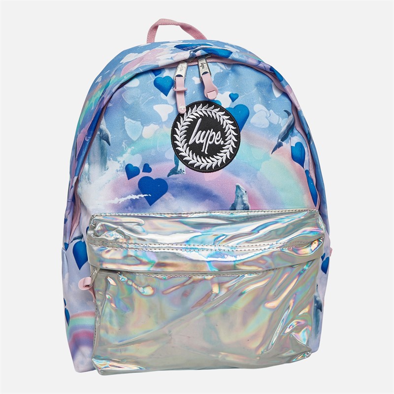 Girls Holo Rainbow Dolphins Iconic Colour Backpack Multi