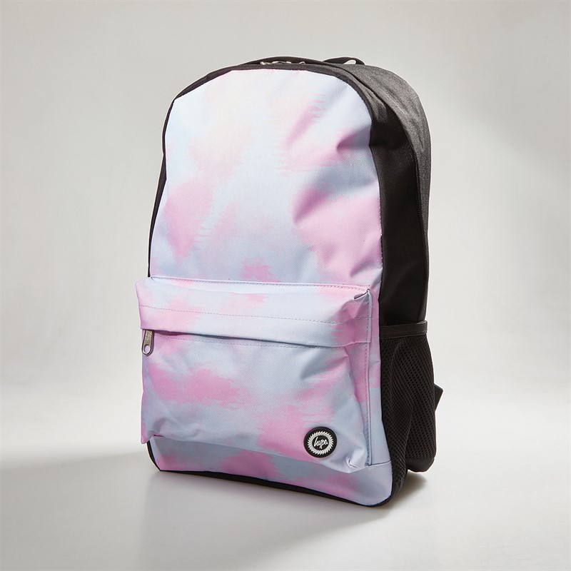 Girls Splodge Tie Dye Crest Backpack Blue/Lilac