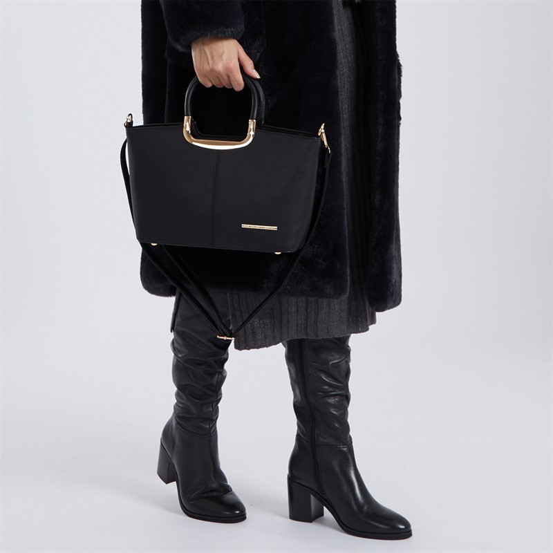 Womens Metal Handle Bag Black