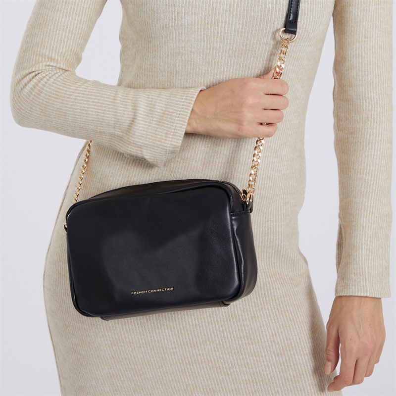 Womens Crossbody Quilt Bag Black