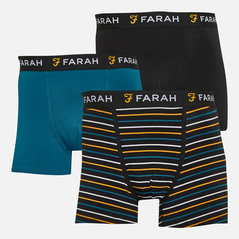 Mens Aguilar Three Pack Boxers Black Yarn Dyed Stripes/Black/Croft Green 1 Mens Aguilar Three Pack Boxers Black Yarn Dyed Stripes/Black/Croft Green