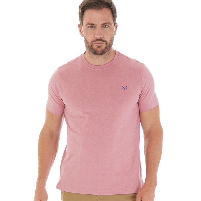 Mens Round Neck T-Shirt Rose Marl