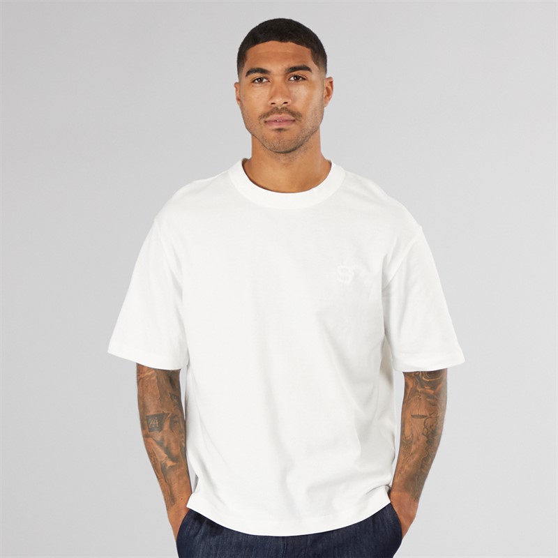 Homme Mens Chester Short Sleeve Binding T-Shirt Egret