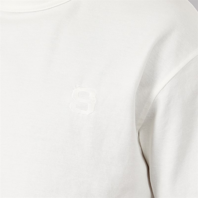 Homme Mens Chester Short Sleeve Binding T-Shirt Egret 3 Homme Mens Chester Short Sleeve Binding T-Shirt Egret