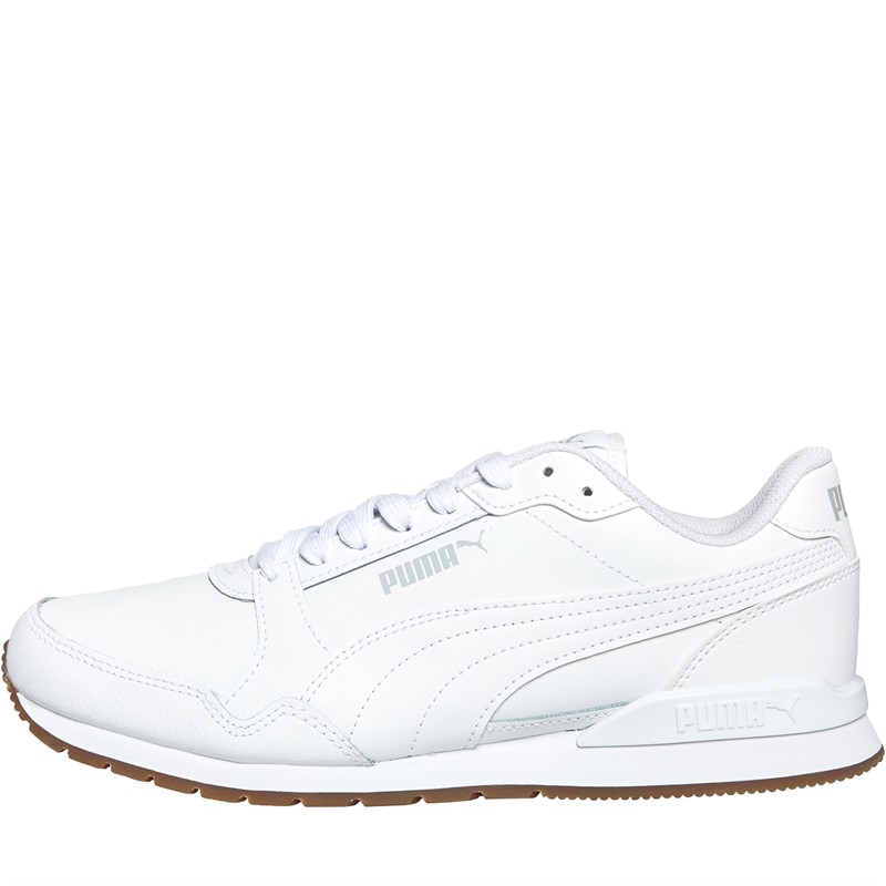 Mens ST Runner V3 Leather Trainers White/ White/Gum