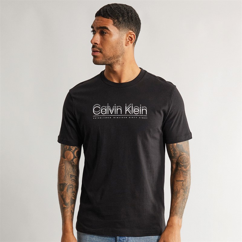 Mens Double Logo T-Shirt CK Black