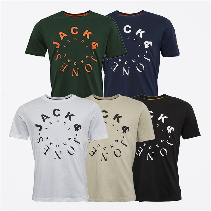 Mens Warrior Large Five Pack T-Shirts Black/Moonbeam/Mountain View/Navy Blazer/White
