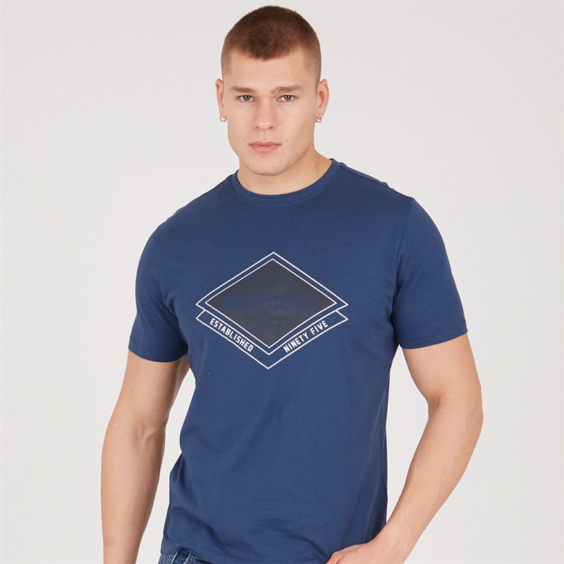 Mens Tagheen T-Shirt Steel Blue