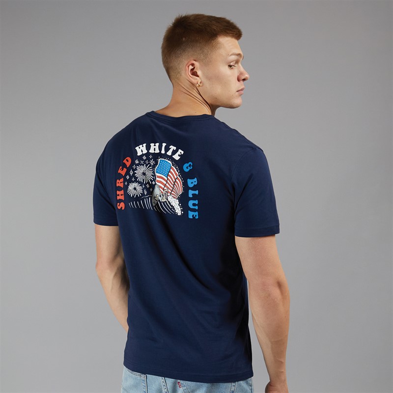 Mens Shred T-Shirt Navy