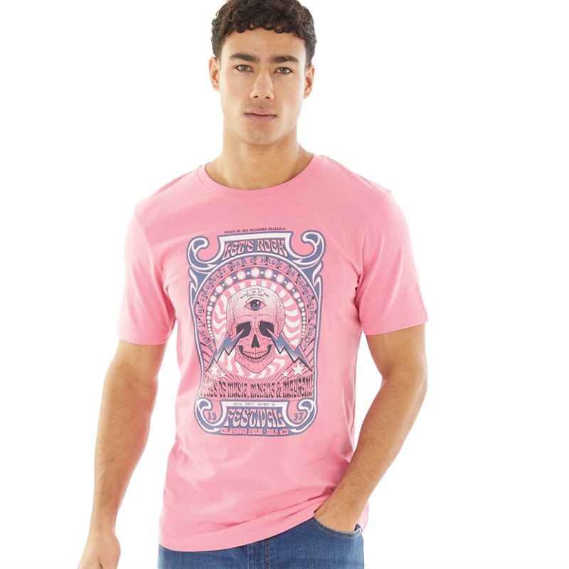 Mens Festival Skull T-Shirt Flowering Ginger 1 Mens Festival Skull T-Shirt Flowering Ginger