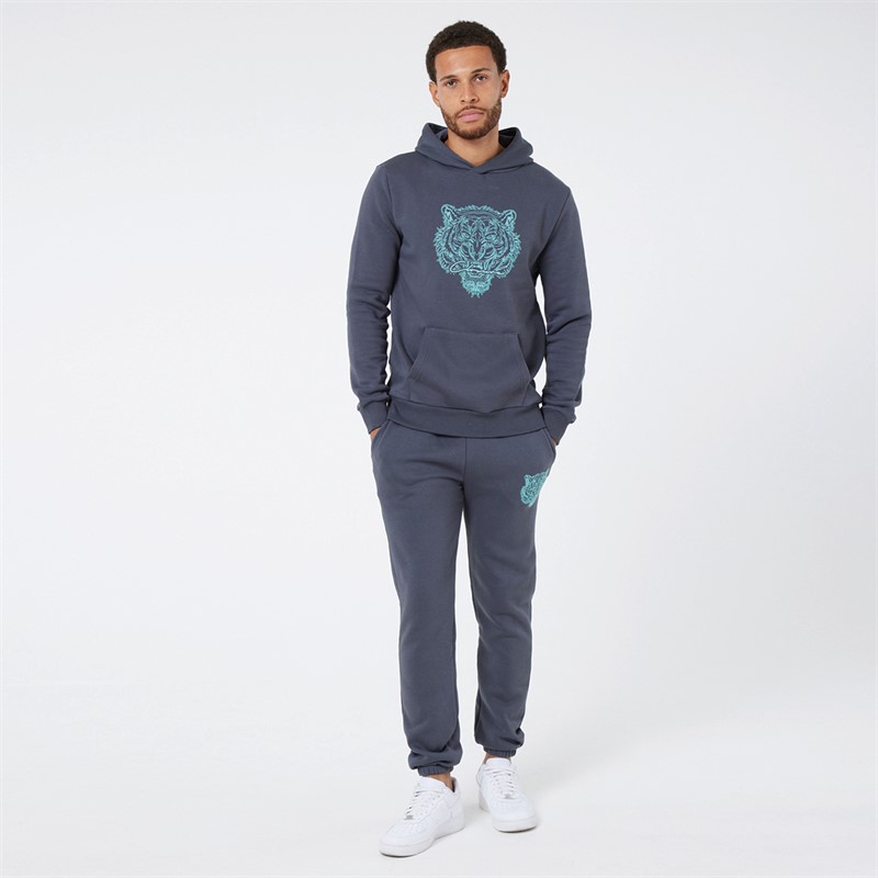 Mens Fury Badge Tracksuit Charcoal/Aqua