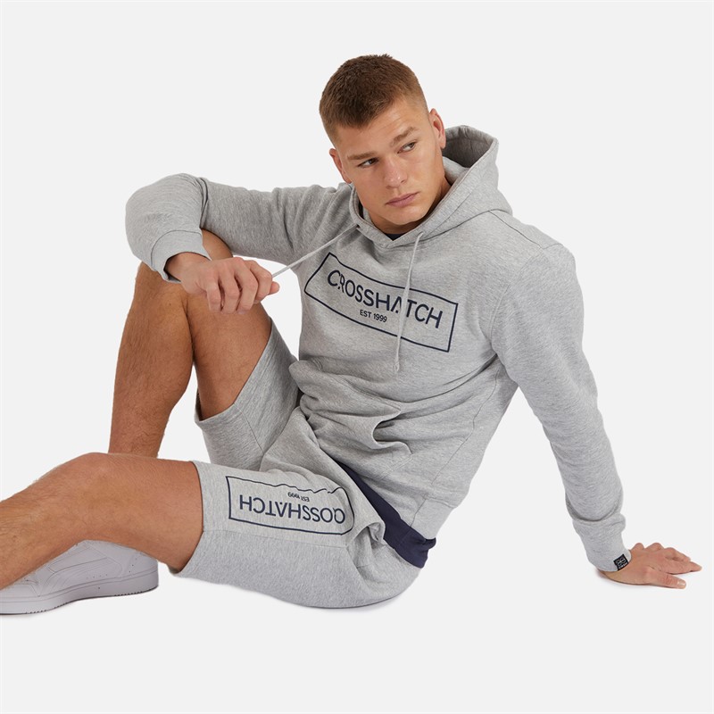 Mens Granton Hoodie T-Shirt And Shorts Set Pack C - Grey Marl/Navy 4 Mens Granton Hoodie T-Shirt And Shorts Set Pack C - Grey Marl/Navy