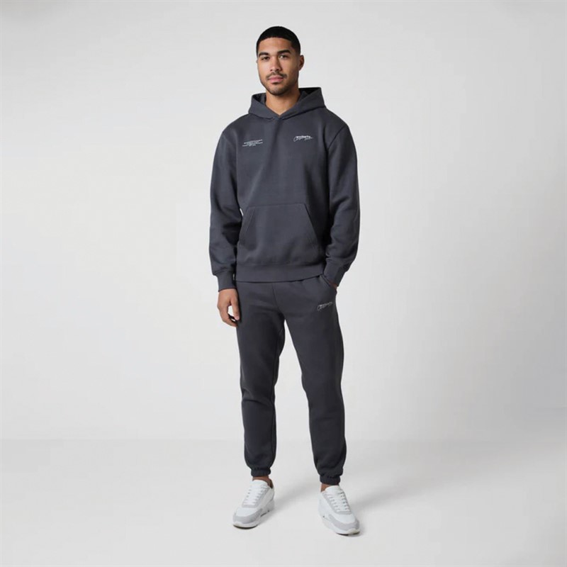 Mens Stacked Varsity Tracksuit Charcoal