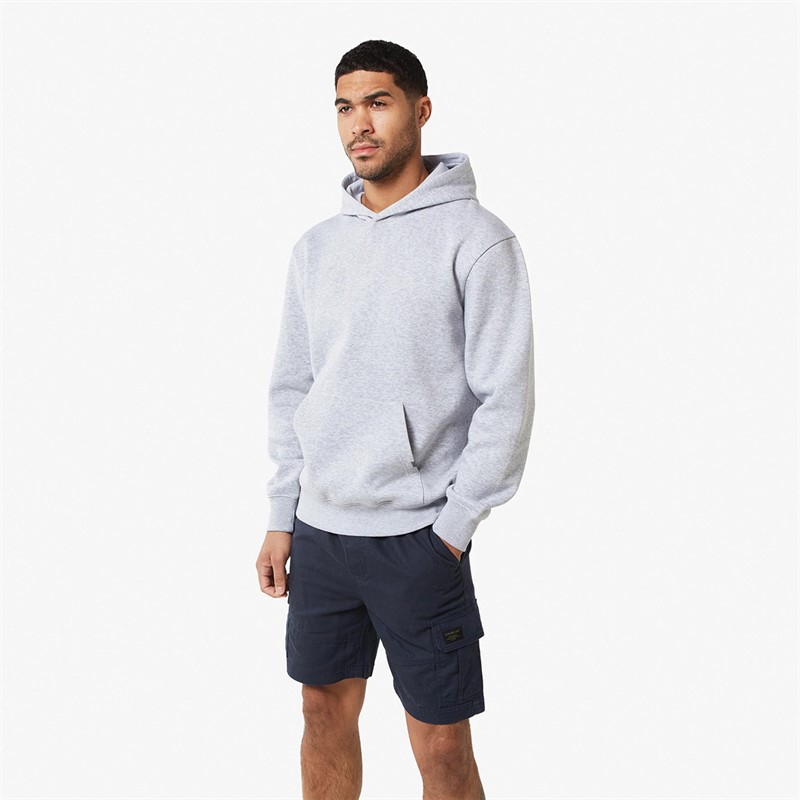 Mens Hoodie And Cargo Shorts Twinset Light Marl/Navy