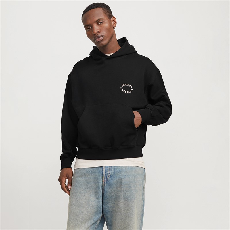 Mens Austin Font Hoodie Black