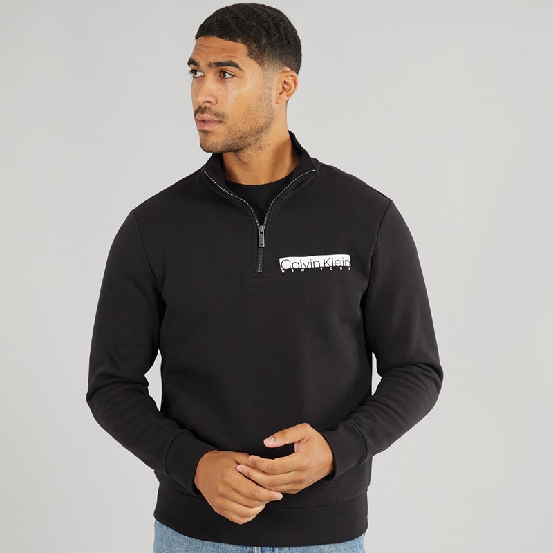 Mens NY Chest Box Logo Sweatshirt CK Black 1 Mens NY Chest Box Logo Sweatshirt CK Black