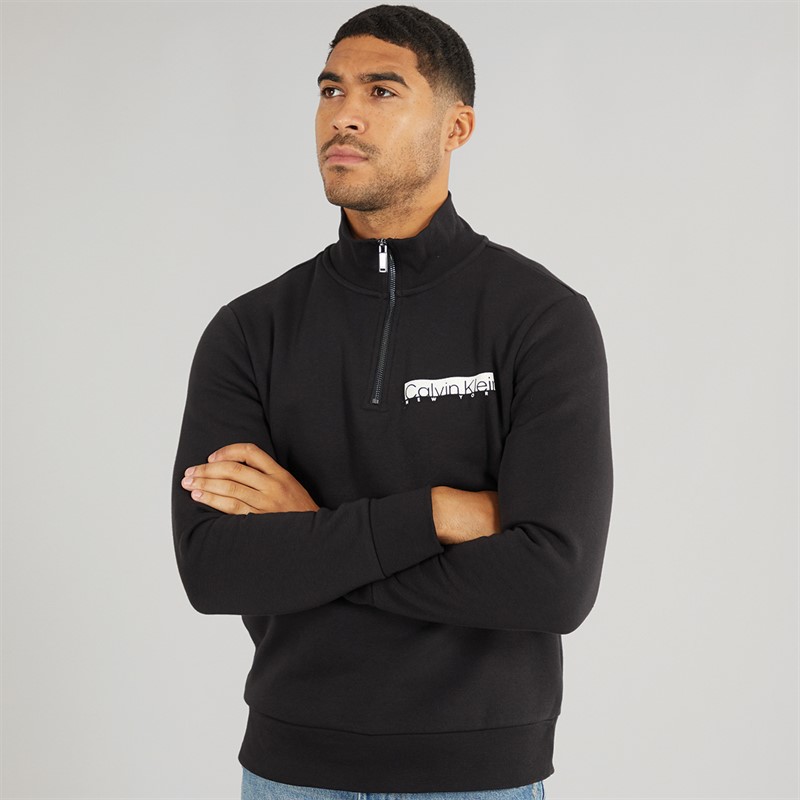Mens NY Chest Box Logo Sweatshirt CK Black 3 Mens NY Chest Box Logo Sweatshirt CK Black