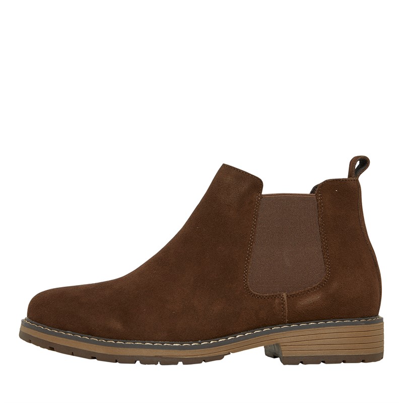 Mens FC Suede Cleated Chelsea Boots Brown Suede