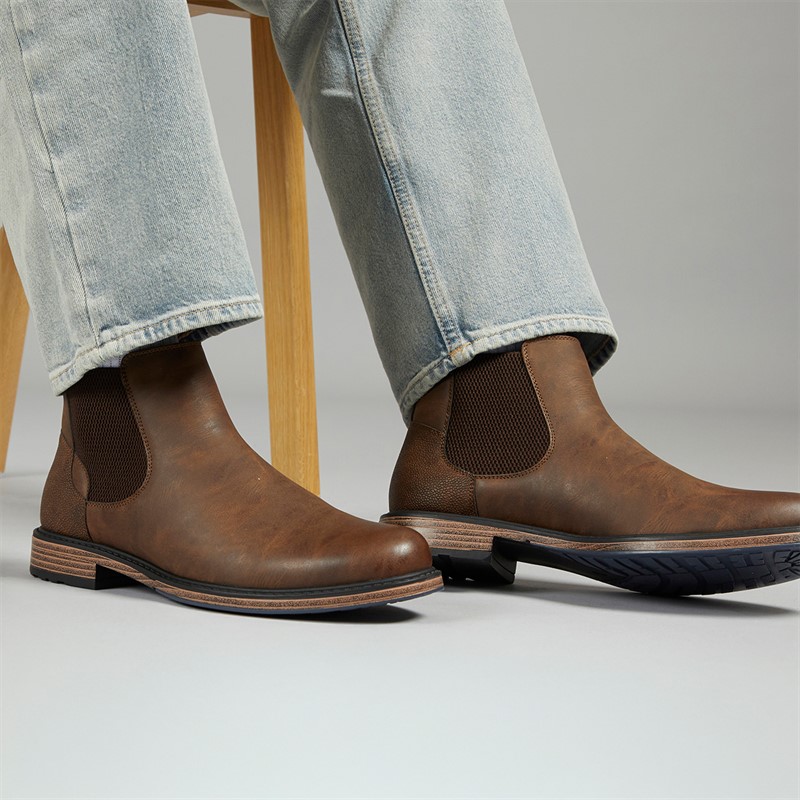 Mens Camden Casual Chelsea Boots Brown