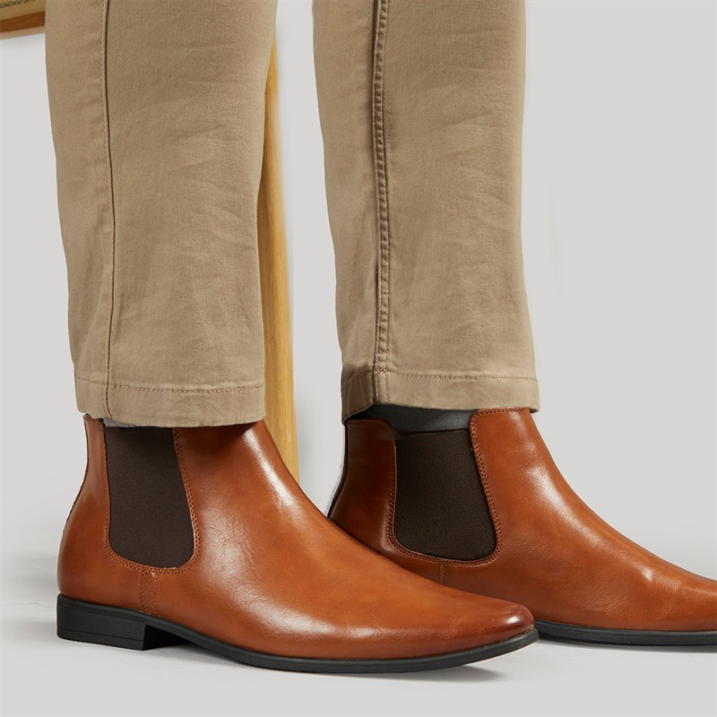 Mens Bexley Formal Chelsea Boots Tan