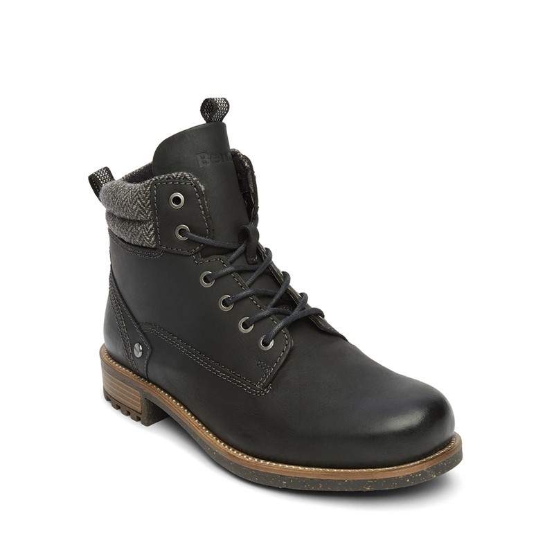 Mens Lever Boots Black 4 Mens Lever Boots Black
