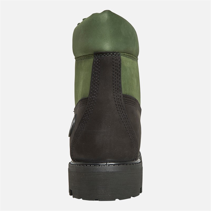 Mens Premium 6 Inch Lace Up Boots Black Nubuck W Dark Green 3 Mens Premium 6 Inch Lace Up Boots Black Nubuck W Dark Green