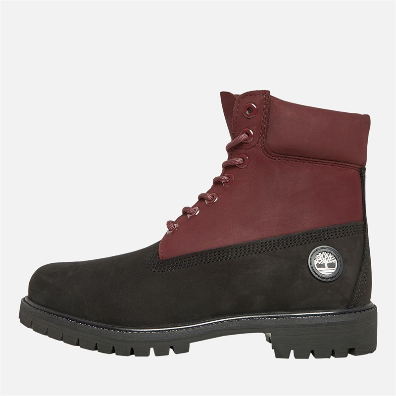 Mens Premium 6 Inch Lace Up Waterproof Boots Black Nubuck W Burgundy 1 Mens Premium 6 Inch Lace Up Waterproof Boots Black Nubuck W Burgundy