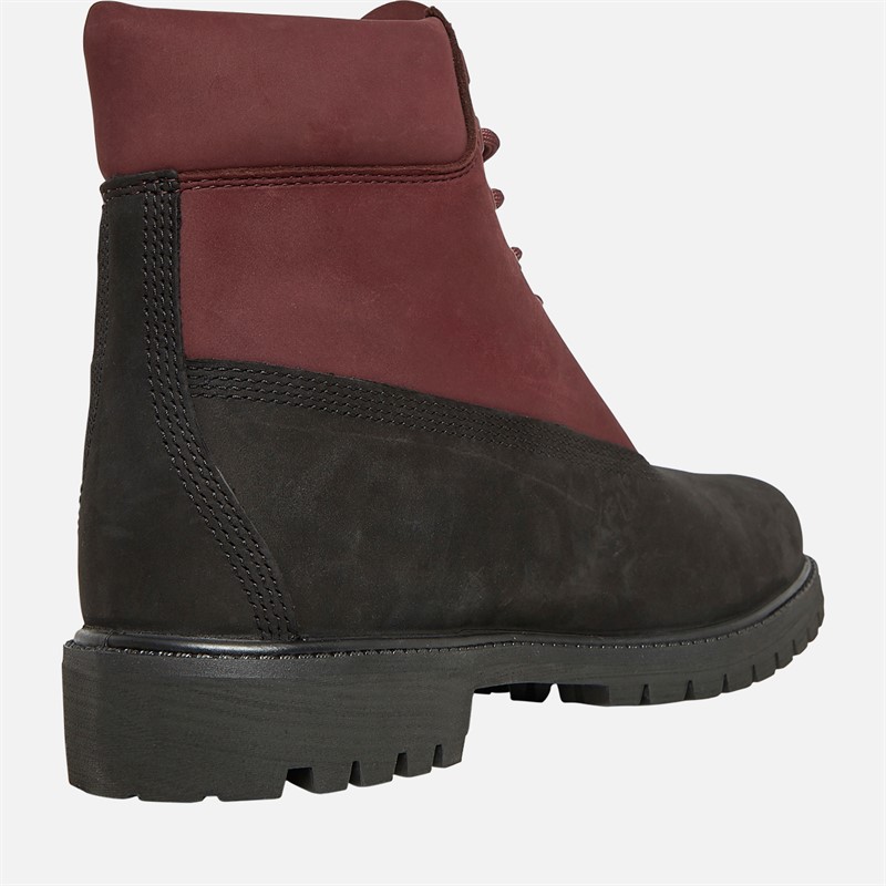 Mens Premium 6 Inch Lace Up Waterproof Boots Black Nubuck W Burgundy 5 Mens Premium 6 Inch Lace Up Waterproof Boots Black Nubuck W Burgundy