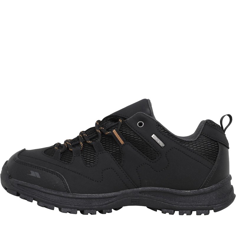 Mens Finley Low Waterproof Hiking Shoes Black/Golden Brown