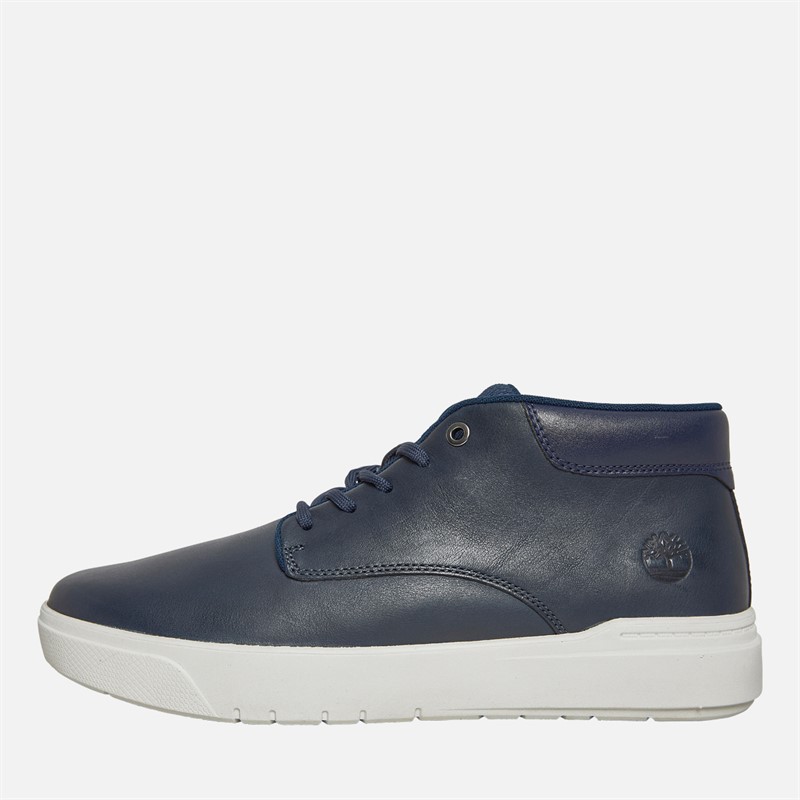 Mens Seneca Bay Mid Lace-Up Trainers Dark Blue Full Grain