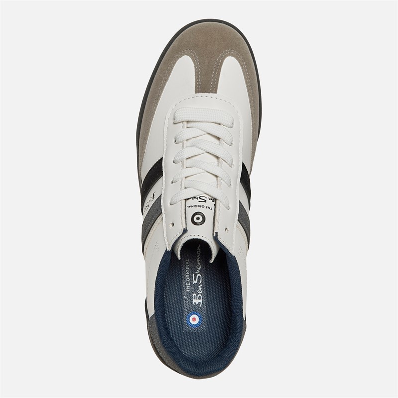 Mens Sokka Stripe Trainers White/Grey/Black 4 Mens Sokka Stripe Trainers White/Grey/Black