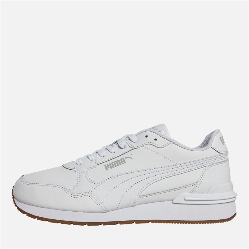 Mens ST Runner V4 Leather Trainers White/Glacial Grey/Gum