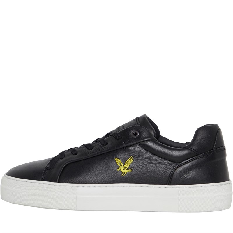 Mens Coe Leather Trainers Jet Black