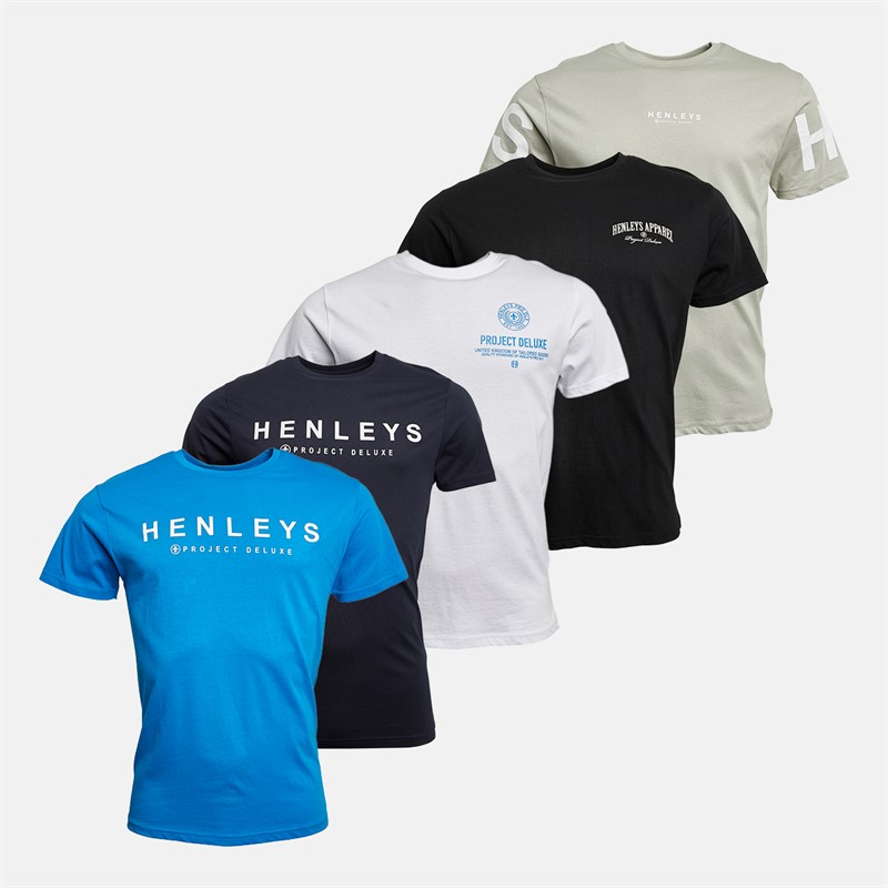 Mens Multhen Five Pack T-Shirts Assorted