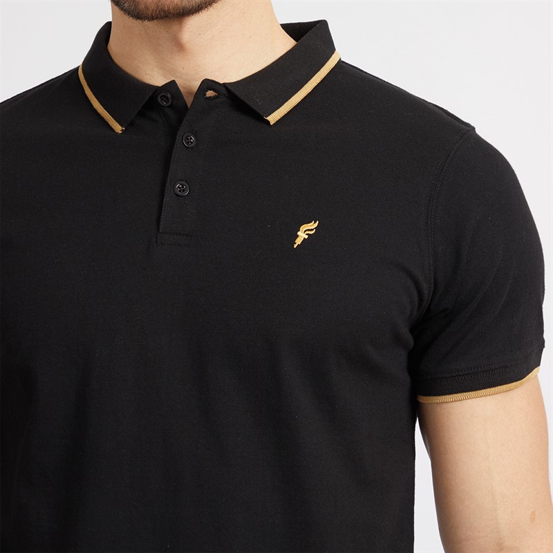 Mens Three Pack Tipped Jersey Polo Shirts White/Black/Navy 5 Mens Three Pack Tipped Jersey Polo Shirts White/Black/Navy