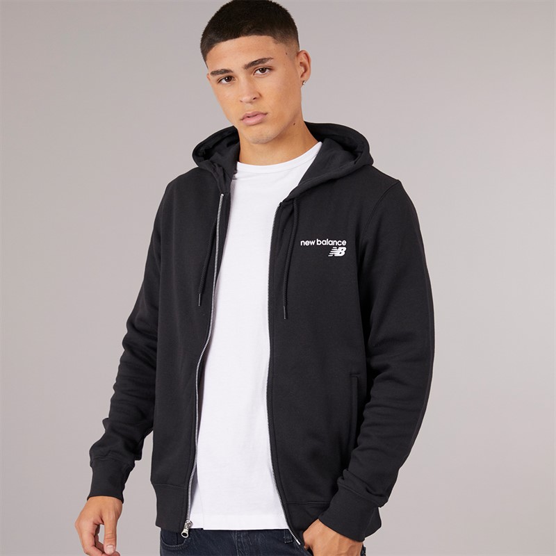 Mens Fleece Zip Hoodie Black