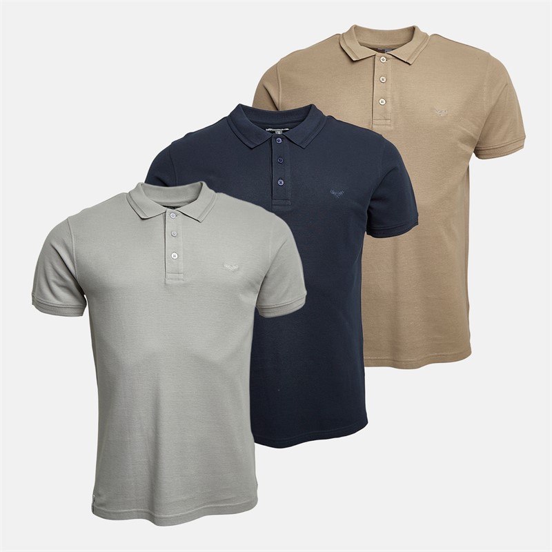 Mens Three Pack Shiraz Polos Navy/Ultimate Grey/Desert Taupe 1 Mens Three Pack Shiraz Polos Navy/Ultimate Grey/Desert Taupe