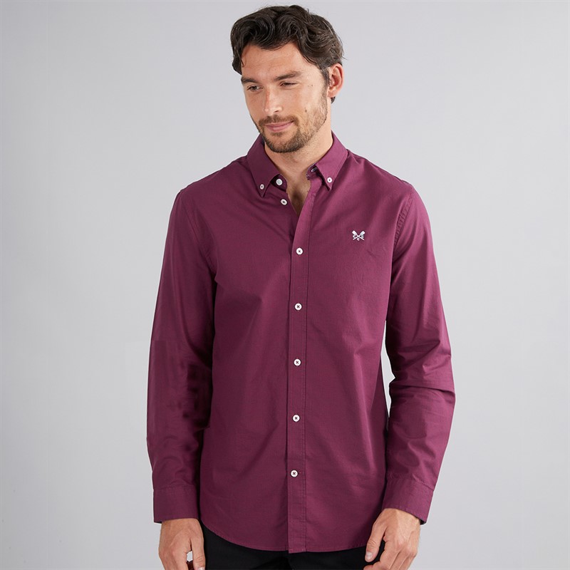 Mens Puppytooth Oxford Shirt Rumba Red/Heritage Navy