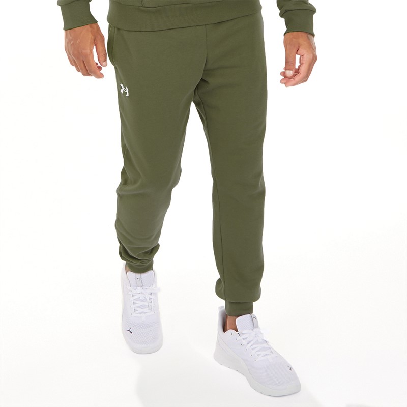 Mens UA Rival Fleece Joggers Marine OD Green/White